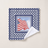 Illustration du drapeau américain Bleu blanc rouge (Gant de toilette)