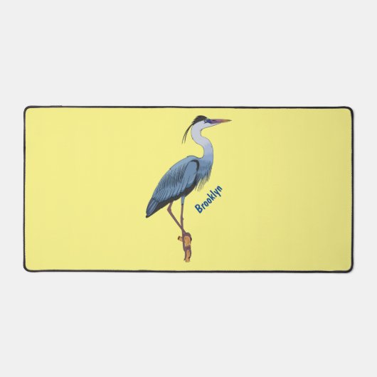 Illustration du grand héron bleu (Recto)
