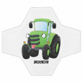 Illustration du joli joyeux tracteur agricole vert (Plat)