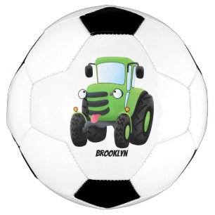 Illustration du joli joyeux tracteur agricole vert