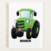 Illustration du joli joyeux tracteur agricole vert (Devant)