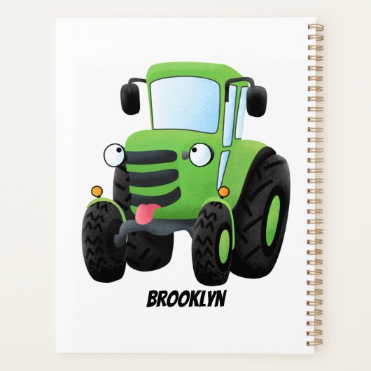Illustration du joli joyeux tracteur agricole vert (Dos)