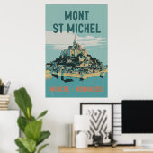 Illustration du Mont Saint Michel Poster France (Bureau à domicile)