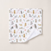 Illustration du Motif de chats Whimsical Quirky (Gant de toilette)