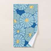 Illustration du motif floral bleu japonais (Serviette à main)
