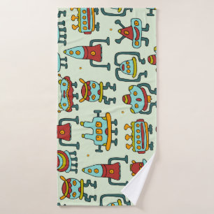 Illustration du Motif Vintage des Aliens robots