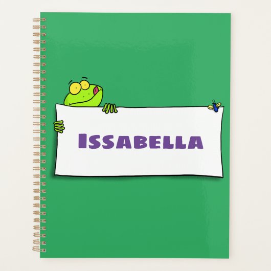 Illustration du panneau de grenouille verte mignon (Devant)