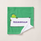 Illustration du panneau de grenouille verte mignon (Gant de toilette)