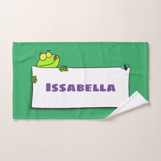 Illustration du panneau de grenouille verte mignon (Serviette à main)