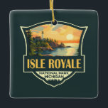 Illustration du parc national de l'Isle Royale Bad<br><div class="desc">Design d'art vectoriel Isle Royale. Le parc se compose de l'île Royale et de centaines d'îles adjacentes,  ainsi que des eaux environnantes du lac Supérieur,  dans l'État du Michigan.</div>
