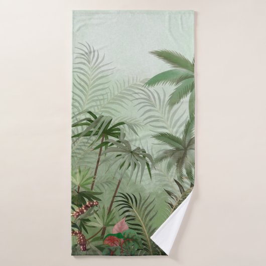 Illustration du paysage botanique vintage tropical (Serviette de bain)