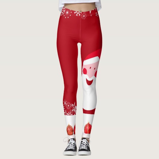 Illustration du Père Noël Xmas Baubles Leggings (Devant)