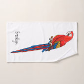 Illustration du perroquet de macaw Scarlet (Serviette à main)