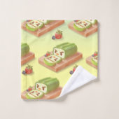 Illustration du rouleau de gâteau Matcha (Gant de toilette)