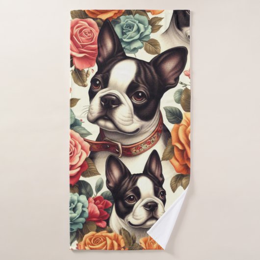 Illustration du Terrier de Boston (Serviette de bain)