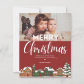 Illustration du village festif Carte de Noël (Devant)