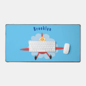 Illustration d'un avion rouge volant mignon (Clavier et souris)
