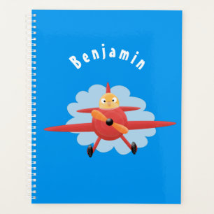 Illustration d'un avion rouge volant mignon