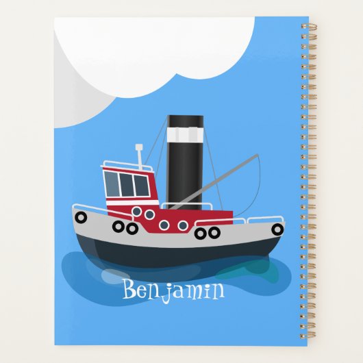 Illustration d'un bateau à chalutier mignon (Dos)