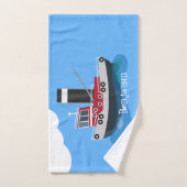 Illustration d'un bateau à chalutier mignon (Serviette à main)