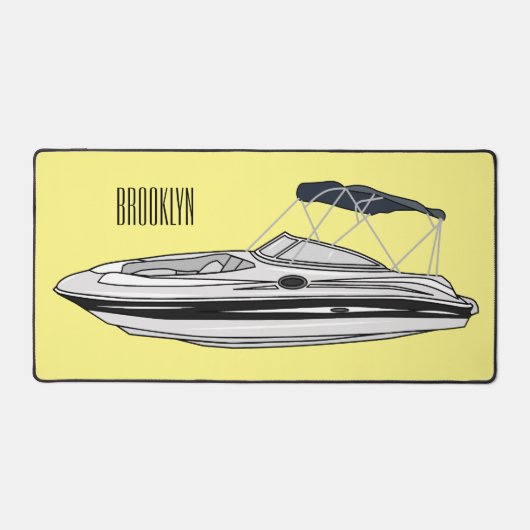 Illustration d'un bateau à moteur (Recto)