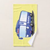 Illustration d'un bus moderne bleu mignon (Serviette à main)