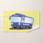 Illustration d'un bus moderne bleu mignon (Serviette à main)