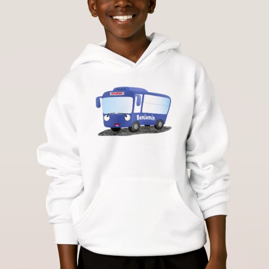 Illustration d'un bus moderne bleu mignon (Devant)