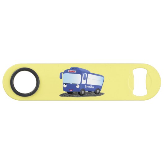 Illustration d'un bus moderne bleu mignon (Devant (Horizontal))