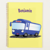 Illustration d'un bus moderne bleu mignon (Devant)