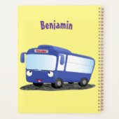 Illustration d'un bus moderne bleu mignon (Dos)