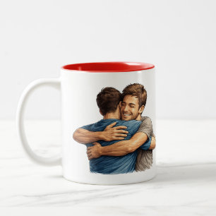 Illustration d'un câlin entre meilleurs amis Mug C