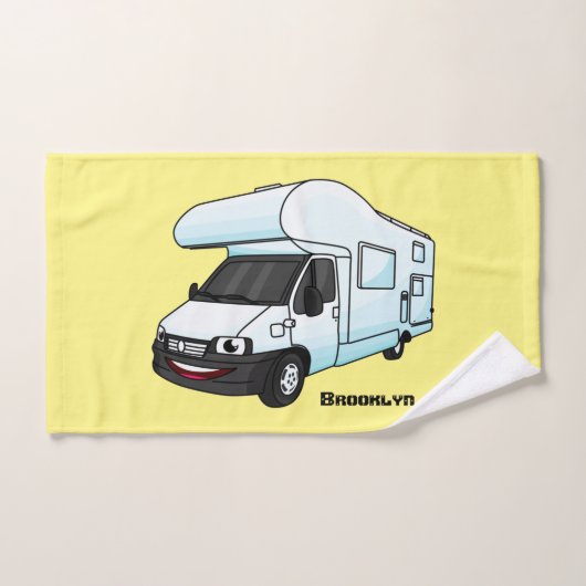 Illustration d'un campervan heureux (Serviette à main)