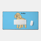 Illustration d'un caniche brun joyeux (Clavier et souris)