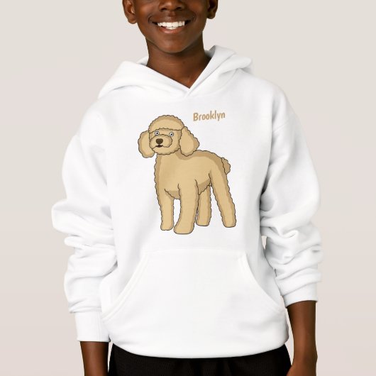 Illustration d'un caniche brun joyeux (Devant)