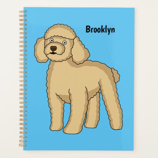 Illustration d'un caniche brun joyeux (Devant)
