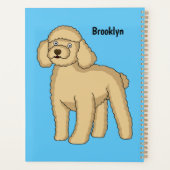 Illustration d'un caniche brun joyeux (Dos)