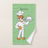 Illustration d'un chef tigre drôle et mignon (Serviette à main)