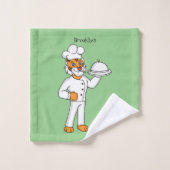 Illustration d'un chef tigre drôle et mignon (Gant de toilette)