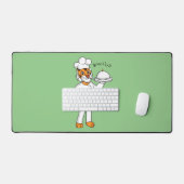 Illustration d'un chef tigre drôle et mignon (Clavier et souris)