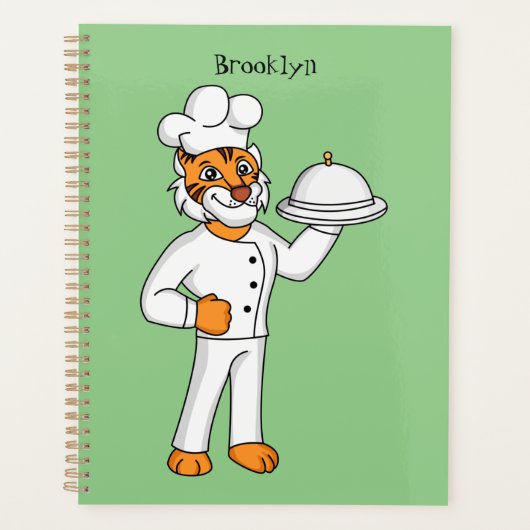 Illustration d'un chef tigre drôle et mignon (Devant)