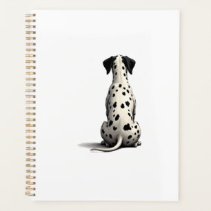 Illustration d'un chien dalmatien vintage vu de do