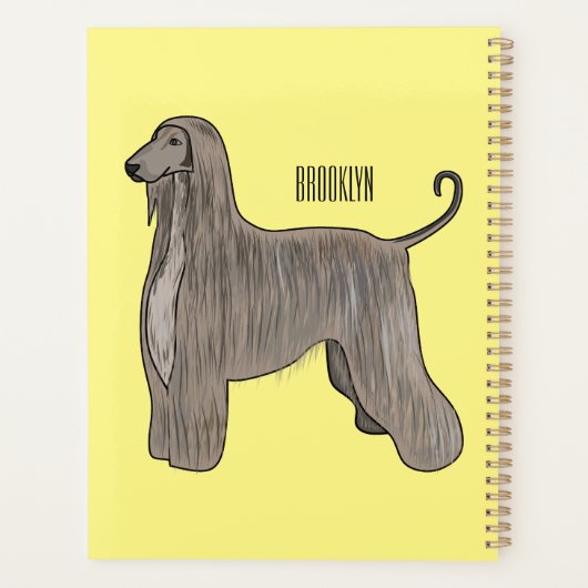 Illustration d'un chien hound afghan (Dos)