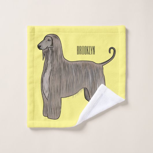 Illustration d'un chien hound afghan (Gant de toilette)