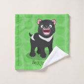 Illustration d'un diable de Tasmanie affamé (Gant de toilette)