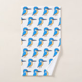 Illustration d'un joli martin-pêcheur bleu (Serviette à main)