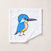 Illustration d'un joli martin-pêcheur bleu (Gant de toilette)