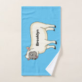 Illustration d'un mouton joyeux (Serviette à main)