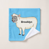 Illustration d'un mouton joyeux (Gant de toilette)