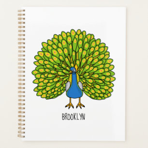 Illustration d'un oiseau paon lumineux et amusant